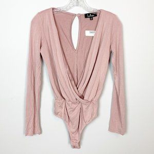 Lulu's | wrap front long sleeve bodysuit medium